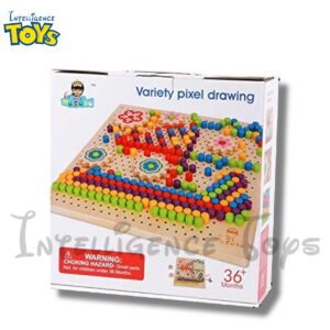 Wooden Pixel Button Art Toy Set