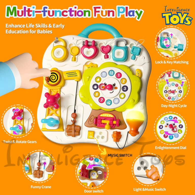 Montessori Multifunction Exploration Busy Board Learning (5)